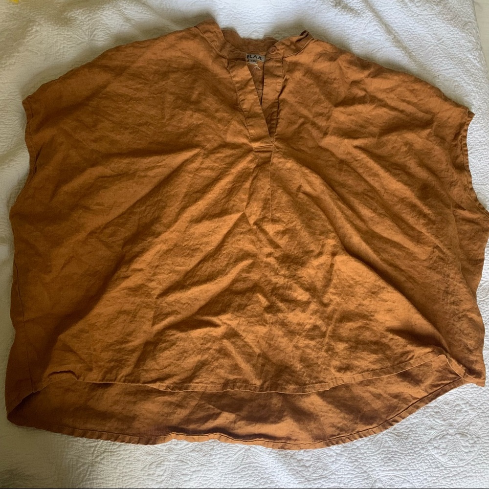 100% linen rust top 1XL FLAX